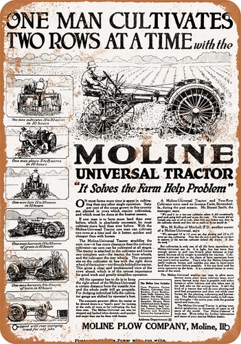 Metal sign 1918 - -, moline