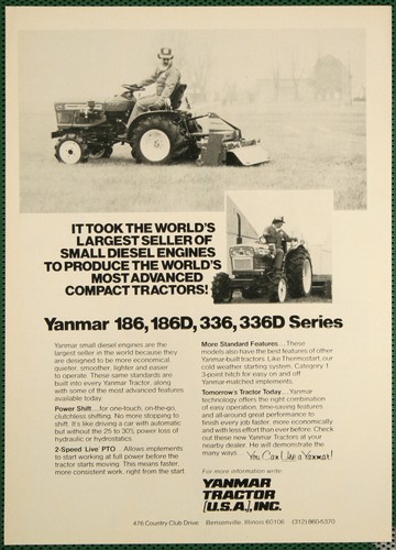 Yanmar compact tractors 186 - tractors,