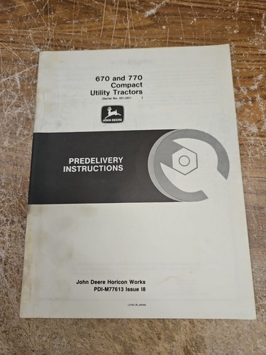 Vintage john deere predelivery - deere,